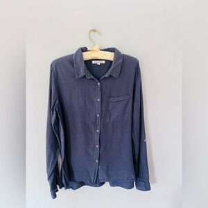 Anthropologie | Harper | greyish purple button up Flowy shirt